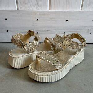 Mi.iM Metallic Gold Platform Sandals